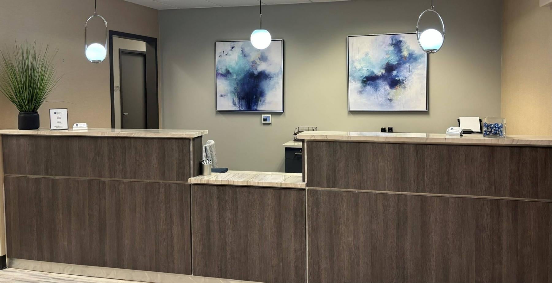 Reception desk at Fusion Workplaces Allentown